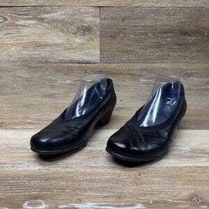 Aravon Patsy Black Leather Comfort Pump By New Balance Women's Size 9.5